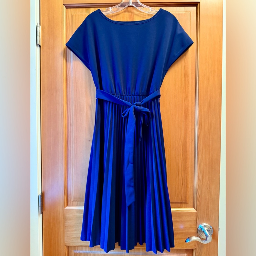 Verdusa Navy Blue Pleated Dress